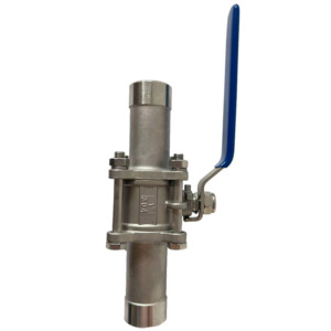 Yüksek sıcaklık paslanmaz çelik 304 316 V profil basın 3-PC ücretsiz akış manuel küresel vana su vanası - Product Image 1