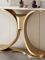 Table d'entrée moderne minimaliste en métal de luxe léger avec fonction de démontage