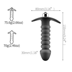 Wanita/pria dewasa silikon lembut Anal Plug Vibrator 2-in-1 Butt Plug Trainer dan pijat bergetar silikon Masturbator - Product Image 6