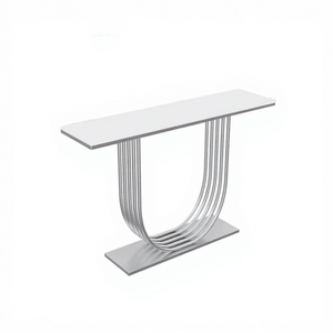 Mesa Consola Moderna de Metal, Mesa de Entrada Contemporánea con Base Curva en Forma de U para Sala de Estar, Pasillo, Decoración del Hogar - Product Image 1