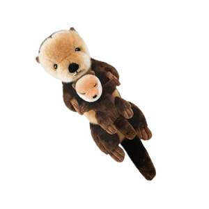 Lindo Peluche de Nutria Marina, Suave, 100% Poliéster, Muñeco Unisex Estilo Padre-Hijo Abrazando a un Cangrejo, Almohada Relajante para Niños - Product Image 6