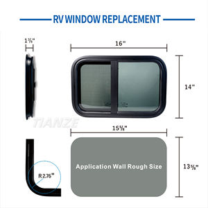 Approvisionnement d'usine en Chine 356*559mm fenêtre coulissante verticale en verre trempé RV pour remorque de voyage et camping-car - Product Image 4