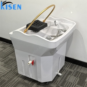 Bassin de massage thaïlandais Kisen avec circulation d'eau, fumigation, bol à shampoing portable, évier de lavage de cheveux pour salon - Product Image 1