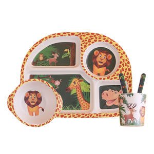 Juego de vajilla para niños, plato separador de platos de bambú, <span class=keywords><strong>bonito</strong></span> regalo de promoción - Product Image 6