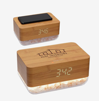 Réveil avec simulateur d'aube personnalisé, lampe en sel de l'Himalaya, charge sans fil, cadeau promotionnel OEM/ODM