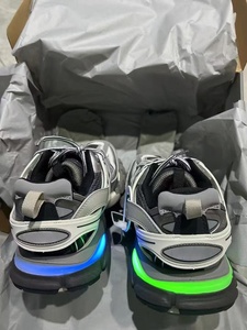 Chunky Lighted Sneakers Solid Color Mesh Lining Lace-up Round Toe Rubber Outsole EVA Midsole All Seasons Walking Style <b>Shoes</b> - Product Image 4