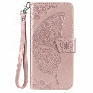 Custodia a Portafoglio per <span class=keywords><strong>Samsung</strong></span> S26 Ultra S25 con Porta Carte di Credito, in Pelle PU Goffrata con Motivo Farfalla e Fiore - Product Image 1