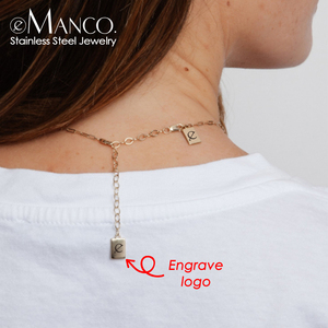 Etichette Personalizzate con Logo del Brand per <span class=keywords><strong>Gioielli</strong></span>, Ciondoli in Acciaio Inossidabile per Collane e Bracciali - Product Image 4