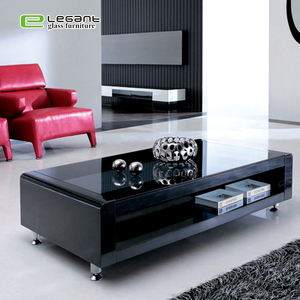 Tavolino da Caffè Moderno <span class=keywords><strong>in</strong></span> MDF e <span class=keywords><strong>Vetro</strong></span> <span class=keywords><strong>per</strong></span> <span class=keywords><strong>Soggiorno</strong></span>, <span class=keywords><strong>Tavolo</strong></span> Rettangolare - Product Image 1