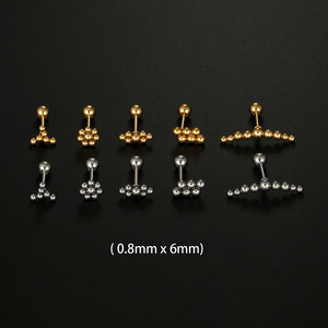 YW-<span class=keywords><strong>pendiente</strong></span> <span class=keywords><strong>de</strong></span> Piercing para el labio, Piercing para el trago, hélice, Rook, dorado, recto, <span class=keywords><strong>de</strong></span> acero inoxidable, 6mm - Product Image 2