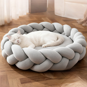 Nouveau 100CM grande taille tissé à la main chat <span class=keywords><strong>chien</strong></span> lit <span class=keywords><strong>Super</strong></span> doux tissu pour automne hiver adapté pour petit moyen grand <span class=keywords><strong>chien</strong></span> produits pour animaux de compagnie - Product Image 1