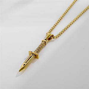 Hopify-collar de acero inoxidable con cuchillo Assassin y Dagger, colgante de joyería - Product Image 5