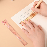Règle de mesure transparente en acrylique motif dessin animé Pibala avec ligne ondulée, design mignon et créatif pour l'apprentissage