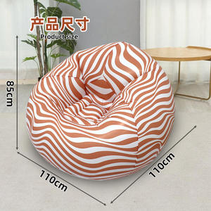 Cqsfy Fauteuil gonflable d'extérieur et d'intérieur, à rayures vertes, épaissi, avec accoudoirs et dossier - Product Image 3