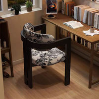 Chaise de salle à manger ergonomique de loisirs en bois de frêne massif, style artistique moderne et vintage, avec accoudoirs, pour chambre, hôtel et salon