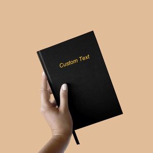 Carnet A5 personnalisé avec couverture rigide, logo et texte sur mesure, en cuir PU de haute qualité, pages intérieures imprimées, reliure spirale, bien-être - Product Image 1