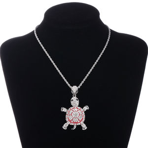 Vente entière Pendentif tortue en <span class=keywords><strong>diamant</strong></span> hip hop <span class=keywords><strong>à</strong></span> la mode avec collier chian cubain pour hommes et femmes - Product Image 4