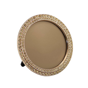 Hot Selling Gold 4x4" Die Cast Zinc Alloy Plated Decorative Photo <b>Frame</b> with Crystal for Weddings Made in Dong-Guan China - Product Image 2