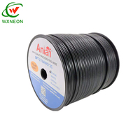 Fil électrique UL List SPT-1 18/2 de 18 AWG, cordon d'extension pour lampe de Noël, noir, rouleau de 1000'