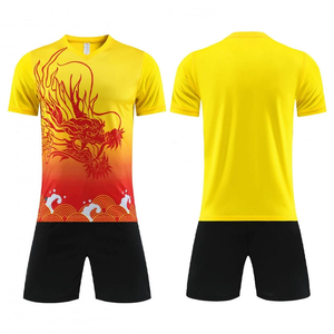 Maillot de football d'entraînement professionnel léger pour hommes, impression par transfert thermique, 100% polyester, respirant, séchage rapide, ensemble de football court - Product Image 4
