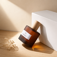 Flacon de parfum en verre brun givré OEM 30ml 50ml 100ml avec boîte, vaporisateur de parfum de luxe avec couvercle en bois