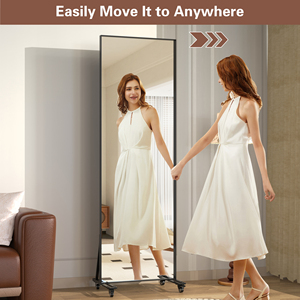 Black Big Size Full-length <strong>Mirrors</strong> 72" Tall <strong>Freestanding</strong> Bedroom Long Full Body <strong>Mirror</strong> <strong>Large</strong> Full Length <strong>Mirror</strong> with Stand - Product Image 2