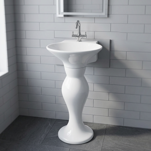 Goodone Round Ceramic Wash Basin with <b>Full</b> Pedestal 12L Capacity Modern Bathroom Sink - Product Image 6