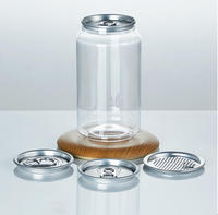 Bouteilles en plastique PET transparentes de 250 ml, 350 ml, 400 ml, 500 ml, 650 ml, 700 ml, contenants pour aliments et boissons, avec couvercle en aluminium