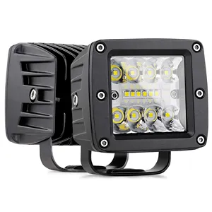 Farol de led para carro, venda alta 3 fileiras 16 led fortek, luz de trabalho, 24w, spot, barra de luz led 3030led, caminhão, trator, barco, reboque