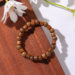 Wooden <b>Bead</b> <b>Bracelet</b> Geometric Shape Unisex Gift Jewelry Elastic Rope <b>Bracelet</b> - Product Image 3