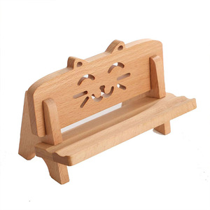 <b>Mini</b> Wooden Phone Stand Desktop Chair Portable Adjustable Mobile Holder 16X6.5X10.6cm Tree Material <b>Desk</b> Use - Product Image 5