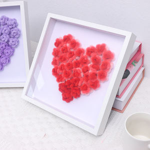 Boîte à <span class=keywords><strong>ombre</strong></span> 3D en fil de fer, fleurs en fil de fer, cadre de présentation en forme de cœur pour anniversaire, Saint-Valentin, cadeau idéal pour elle, décoration de table à la maison - Product Image 5