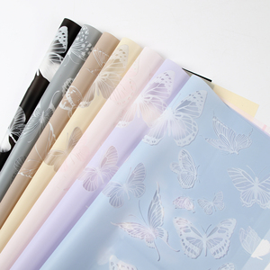 Korean Flower Wrapping <b>Paper</b> Bright Florist Bouquet Supplies Waterproof Thick Floral Butterfly <b>Pattern</b> for Fresh Flower - Product Image 6
