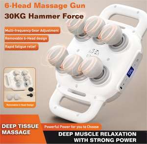 Pistola de masaje eléctrica profesional de 6 cabezales, superventas, vibración para relajación de tejido profundo de todo el cuerpo, 2025 - Product Image 2