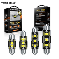 TECH-KING Canbus C5W LED Plafonnier intérieur de voiture 31mm 36mm 39mm 41mm C5W 3SMD 3030 Lampe de lecture automobile et feux arrière de plaque d'immatriculation