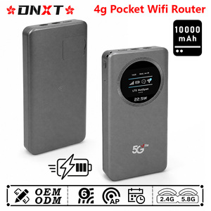 Router wifi portátil DNXT WiFi6 de bolsillo, 2.4GHz y 5.8G, con ranura para tarjeta SIM, carga bidireccional, router portátil 4G para uso en fiestas. - Product Image 1