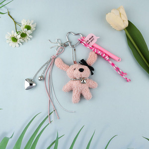 Cute Plush Keychain Bear Doll Backpack Pendant Car Phone Bag Charm Keyring Coin Holder for Schoolbag Accessory Plush Key Chains