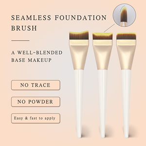 Juego de Brochas de Maquillaje Planas con Logotipo Personalizado, Brochas Profesionales para Maquillaje Contorneado, para Cosméticos Líquidos y en Crema - Product Image 1