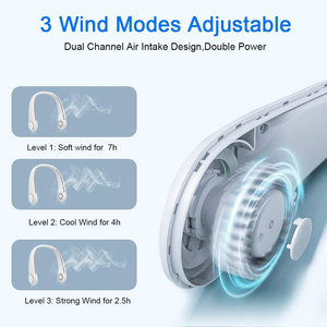 Ventilateur de cou portable sans pales 2025 – Nouveau modèle, rechargeable 1200 mAh, 3 vitesses, idéal pour l'été et le sport (vente en gros) - Product Image 6
