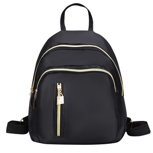Mini zaino in Nylon leggero piccolo pacchetto da donna nero impermeabile stile scolastico Casual borsa bambina - Product Image 1