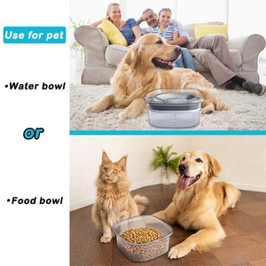 2L visibile livello dell'acqua cane gatto ciotola per bere lento Dispenser di acqua per animali domestici in plastica trasparente portatile senza fuoriuscite ciotola per l'acqua del cane - Product Image 6