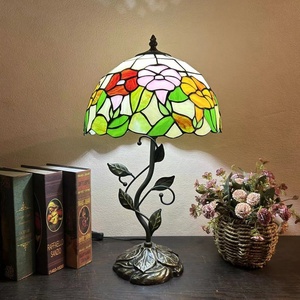 Lámpara de Mesa LED de Diseño Europeo LongHuiJing, 2700K Blanco Cálido, Vidrio Multicolor, Ajustable, Decorativa y Ecológica - Product Image 1