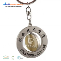 Porte-clés en métal rond personnalisé avec impression double face du logo