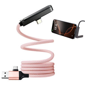 Support invisible 2-en-1 avec câble de charge rapide 60W, cordon de <span class=keywords><strong>chargeur</strong></span> 240W, support de téléphone pliable, câble de charge rapide magnétique Type-C 60W - Product Image 1