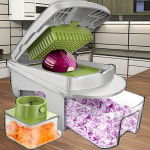 <span class=keywords><strong>Mandoline</strong></span> manuelle tout-en-un Mueller <span class=keywords><strong>Pro</strong></span>-Series à 12 lames, hachoir à légumes, spiraleuse, coupe-légumes, râpe - Product Image 2