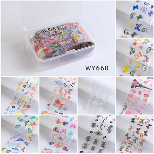 Nuevo Estilo, 4X50cm, 10 Piezas/Caja, Decoración de Uñas DIY, Transferencia de Flores, Mariposas, Adhesivos Holográficos para Uñas - Product Image 6