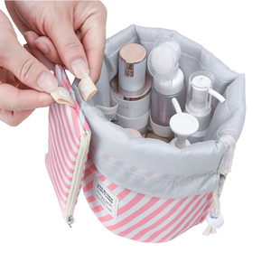 Cosmetische Pouch Bag Tonvormige Reizen Cosmetische Zak Ronde Trekkoord Make Organizer Opbergtas - Product Image 6