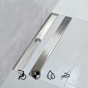 Drain de sol linéaire en acier inoxydable de style américain, placage multicolore, grande capacité, pour hôtel, maison, salle de bain - Product Image 5