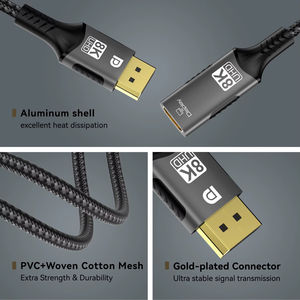 Cable Convertidor DP a HDMI de Fábrica ZONG, Chapado en Oro de 24K, 8K 60Hz, Macho-Hembra, para Monitor, Reproductor de DVD, PC, <span class=keywords><strong>Proyector</strong></span> - Product Image 2
