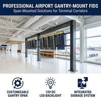 Affichage LCD intégré multi-panneaux FIDS pour aéroports, monté sur portique, pour passerelles aériennes et signalisation directionnelle